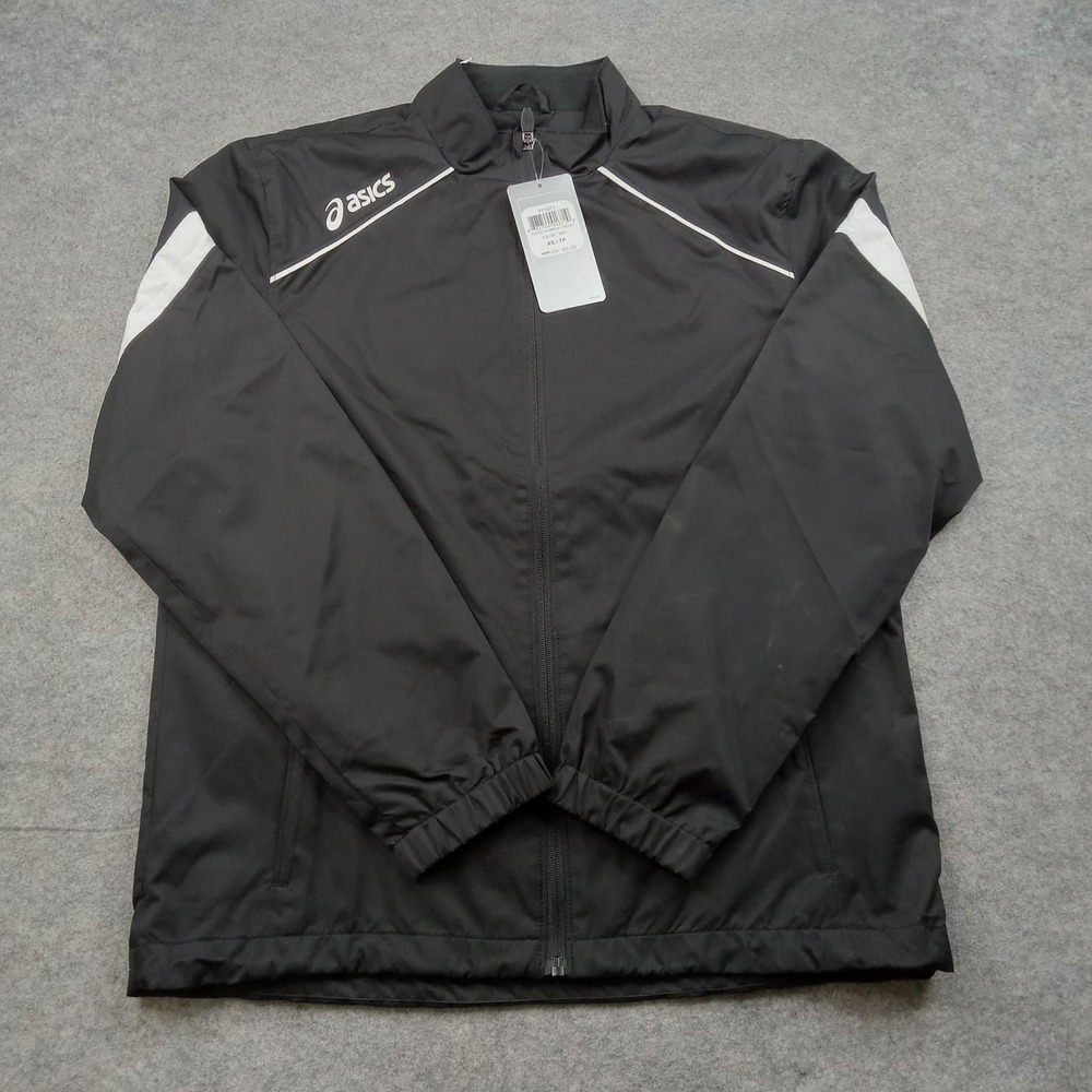 Asics‎ Jacket Mens XS Black Full Zip Track Warm Up Polyester Athletic Running